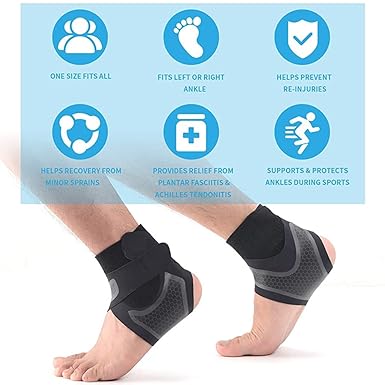 Breathable Right Foot Ankle Brace for Sprained Ankles – Stabilizes Ligaments & Prevents Re-injury, Adjustable Wrap for Men & Women|galeezone|