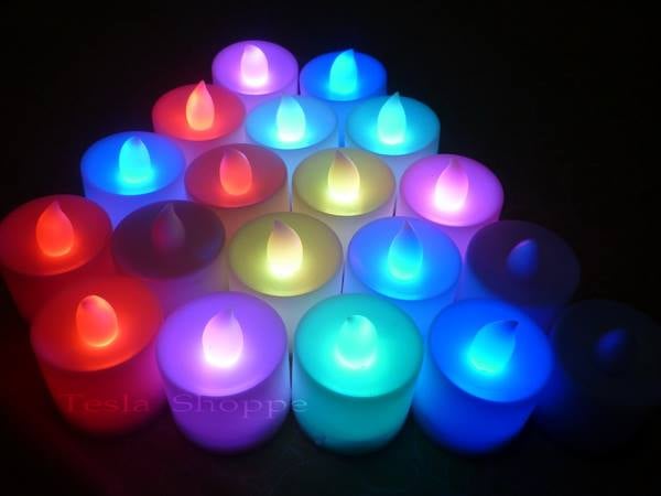 12-Piece Colorful LED Flameless Tealight Candles | Battery-Operated Fake Candle Lamps