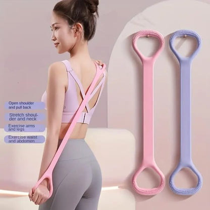 Yoga Elastic Resistance Band - 8-Shaped Tension Rope for Body Shaping, Stretching, Chest Expansion, and Strength Training (8x38cm) - Random Color|galeezone|