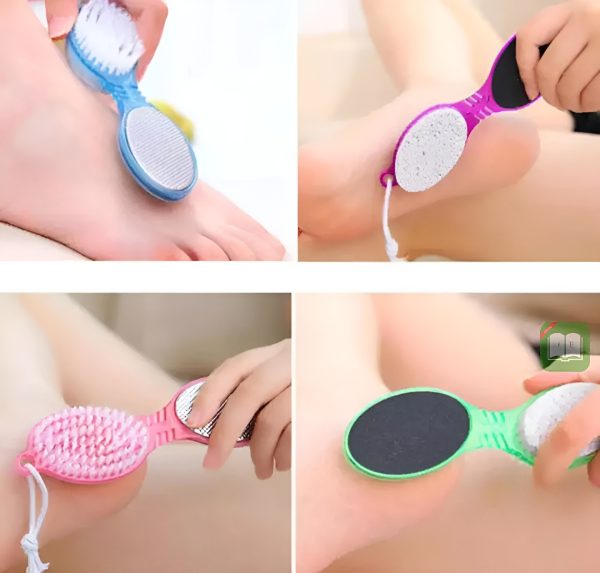 Foot Scrubber – Multi-Function Pedicure Tool for Cleansing, Scrubbing, Filing, and Buffing (Random Color)