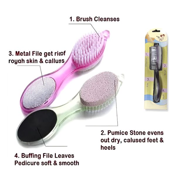 Foot Scrubber – Multi-Function Pedicure Tool for Cleansing, Scrubbing, Filing, and Buffing (Random Color)