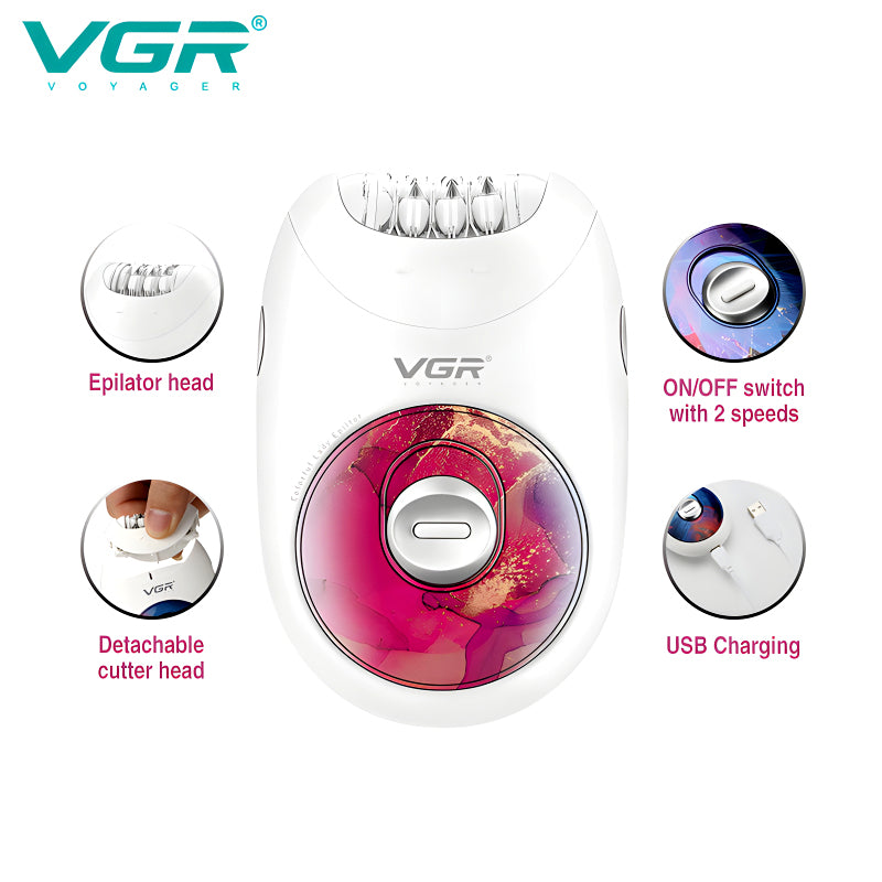 VGR V-706 Professional Rechargeable Electric Epilator for Women – Smooth and Effective Hair Removal