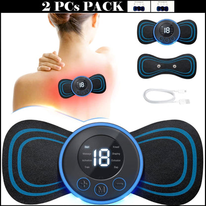 Set of 2 Mini Electric Massage Sticks featuring 8 customizable modes and 19 adjustable intensity levels.