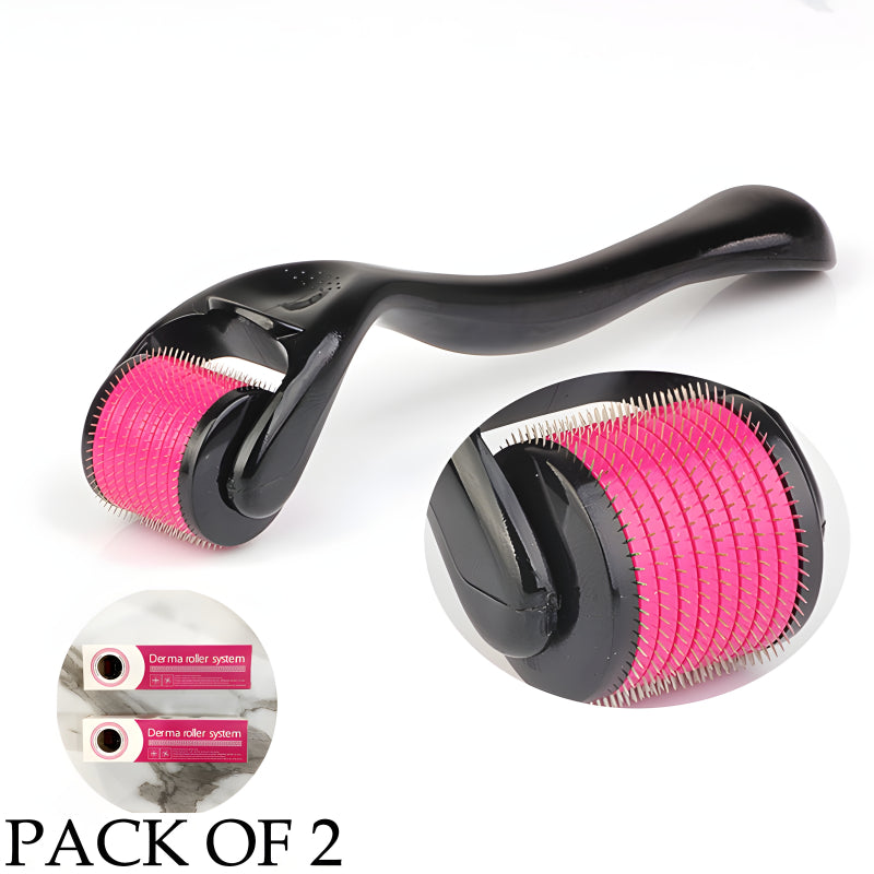 Set of 2 – 0.5mm Multi-Function Microneedle Derma Rollers for Facial, Arm, and Neck Massage & Skin Care.