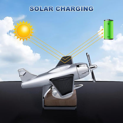 Solar-Powered Aircraft Car Air Freshener | Dashboard Decor