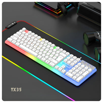 Limeide TX35 RGB Backlit Wired Gaming Keyboard - Lightweight, Suspension Design, and Vibrant Illumination