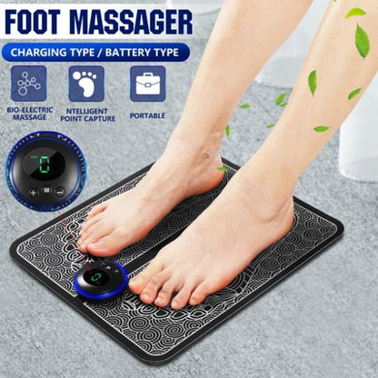 EMS Foot Massager Mat with USB Charging – Smart Display, Acupuncture Cushion for Improved Blood Circulation & Foot Health – Includes Box|galeezone|