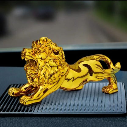 Golden Lion Dashboard Decoration | Modern Abstract Resin Panther Statue | Premium Home & Car Decor