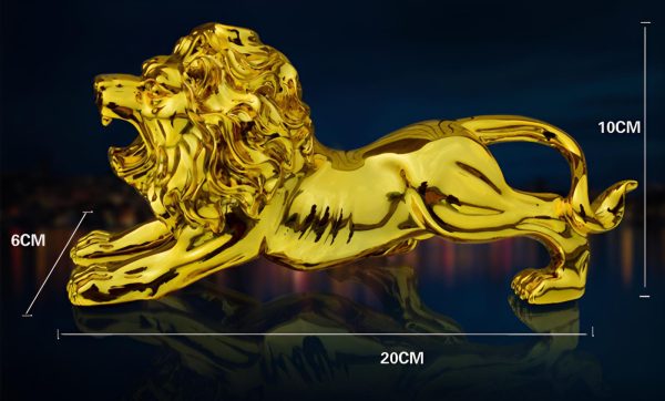 Golden Lion Dashboard Decoration | Modern Abstract Resin Panther Statue | Premium Home & Car Decor