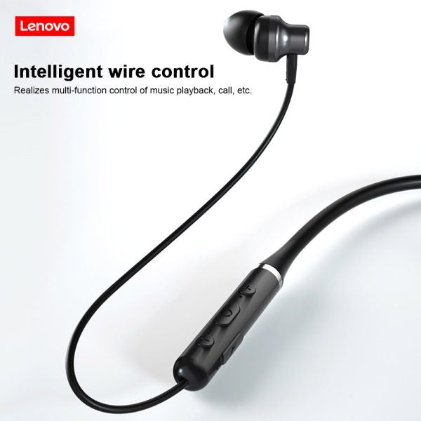 Lenovo HE05 Wireless Bluetooth 5.0 Neckband Earbuds – Sports Waterproof Headset with Hi-Fi Sound, Bass, In-Ear Design, Magnetic Fit|galeezone|