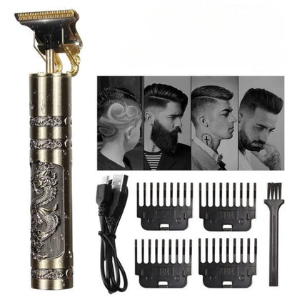 T9 Electric Shaver for Men – Cordless Hair & Beard Trimmer with Metal Body – Professional Haircut & Shaving Tool – Barber Accessories