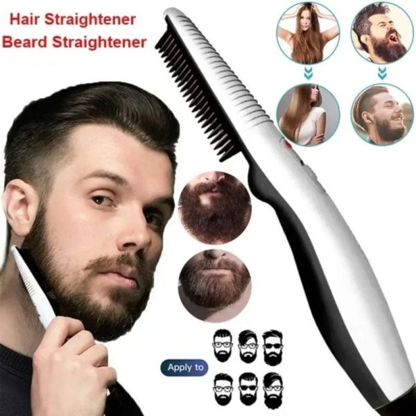 Rechargeable Multi-Function Hair Curler, Beard Straightener & Comb Brush – Imported|galeezone|