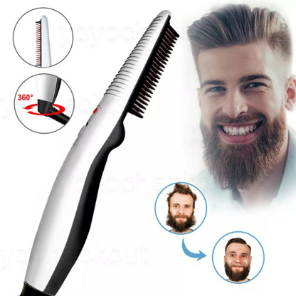 Rechargeable Multi-Function Hair Curler, Beard Straightener & Comb Brush – Imported|galeezone|