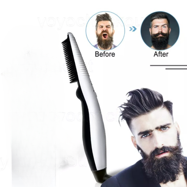 Rechargeable Multi-Function Hair Curler, Beard Straightener & Comb Brush – Imported|galeezone|