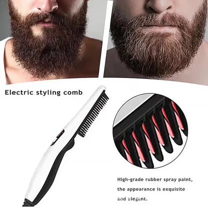 Rechargeable Multi-Function Hair Curler, Beard Straightener & Comb Brush – Imported|galeezone|