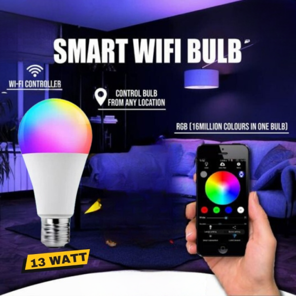 Smart WiFi RGB LED Light Bulb – Color-Changing, Dimmable, Voice-Controlled, App-Enabled Smart Lighting|galeezone|