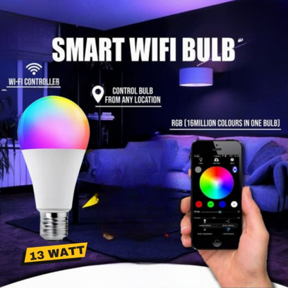 Smart WiFi RGB LED Light Bulb – Color-Changing, Dimmable, Voice-Controlled, App-Enabled Smart Lighting|galeezone|