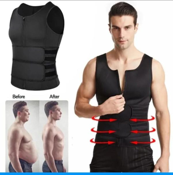 Seamless Men's Body Shaper Vest Waist Trainer – Dual Belt Sweat Corset for Abdomen Slimming & Posture Correction Fitness Shapewear/galeezone