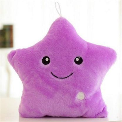 Soft Glowing Star Pillow – 7-Color LED Light Cushion for Kids (Battery-Free)