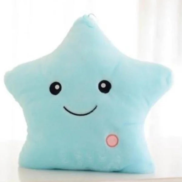 Soft Glowing Star Pillow – 7-Color LED Light Cushion for Kids (Battery-Free)