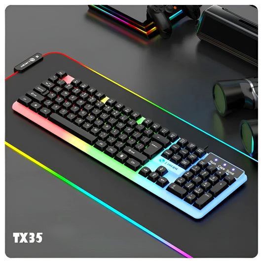 Limeide TX35 RGB Backlit Wired Gaming Keyboard - Lightweight, Suspension Design, and Vibrant Illumination